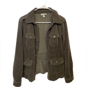 Dress Barn Corduroy Jacket in Olive Green